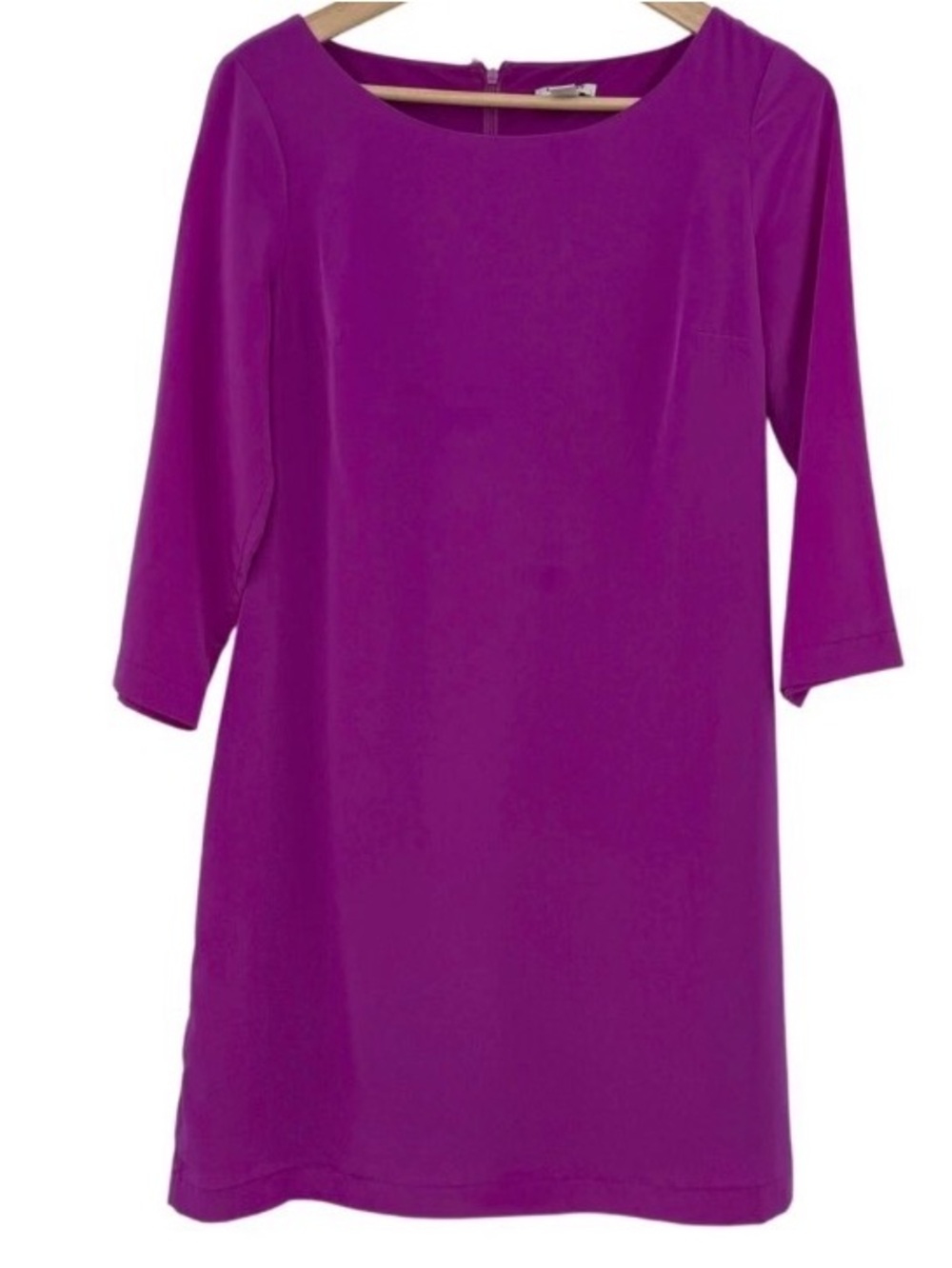 Shift Dress L Purple L Sheen LS Career Lagenlook Minimalist Vintage Basic